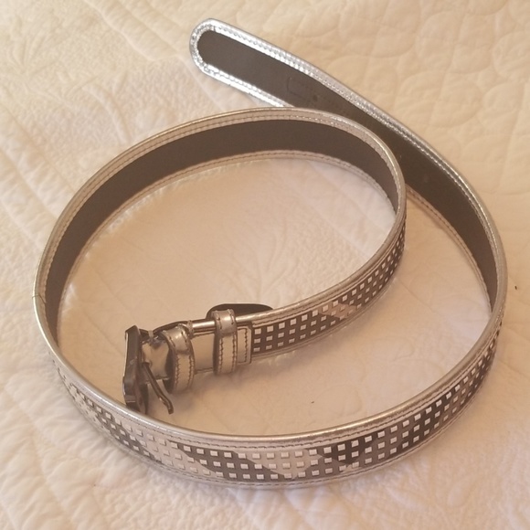 Burberry silver metallic belt 40inches long - Picture 1 of 7